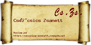 Csócsics Zsanett névjegykártya