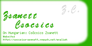 zsanett csocsics business card